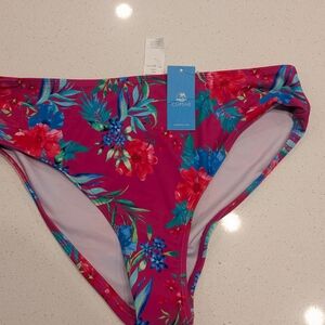 Cupshe Women's Floral Bikini Bottom - Pink and Blue